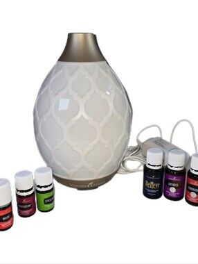 Young Living Desert Mist Essential Oil Ultrasonic Diffuser Lot +6 Oils Open Full